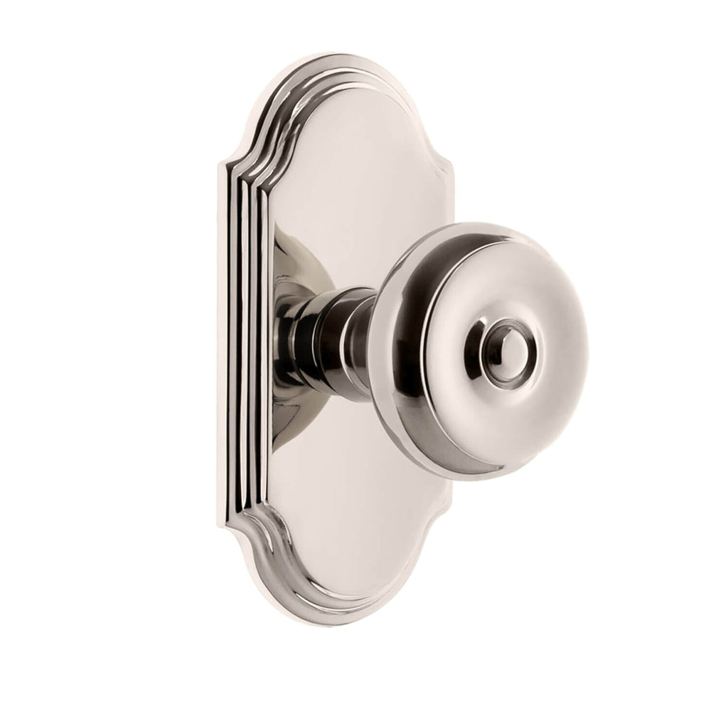 Arc Short Plate with Bouton Knob in Polished Nickel