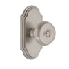 Arc Short Plate with Bouton Knob in Satin Nickel