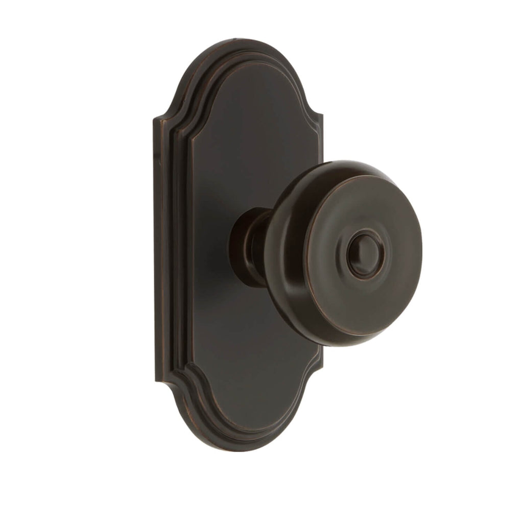 Arc Short Plate with Bouton Knob in Timeless Bronze