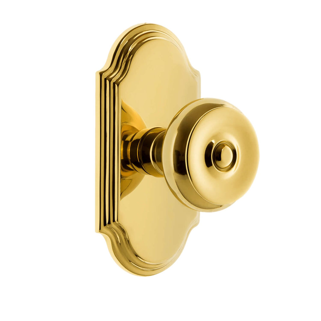 Arc Short Plate with Bouton Knob in Lifetime Brass