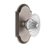 Arc Short Plate with Burgundy Crystal Knob in Antique Pewter