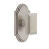 Arc Short Plate with Carré Knob in Satin Nickel