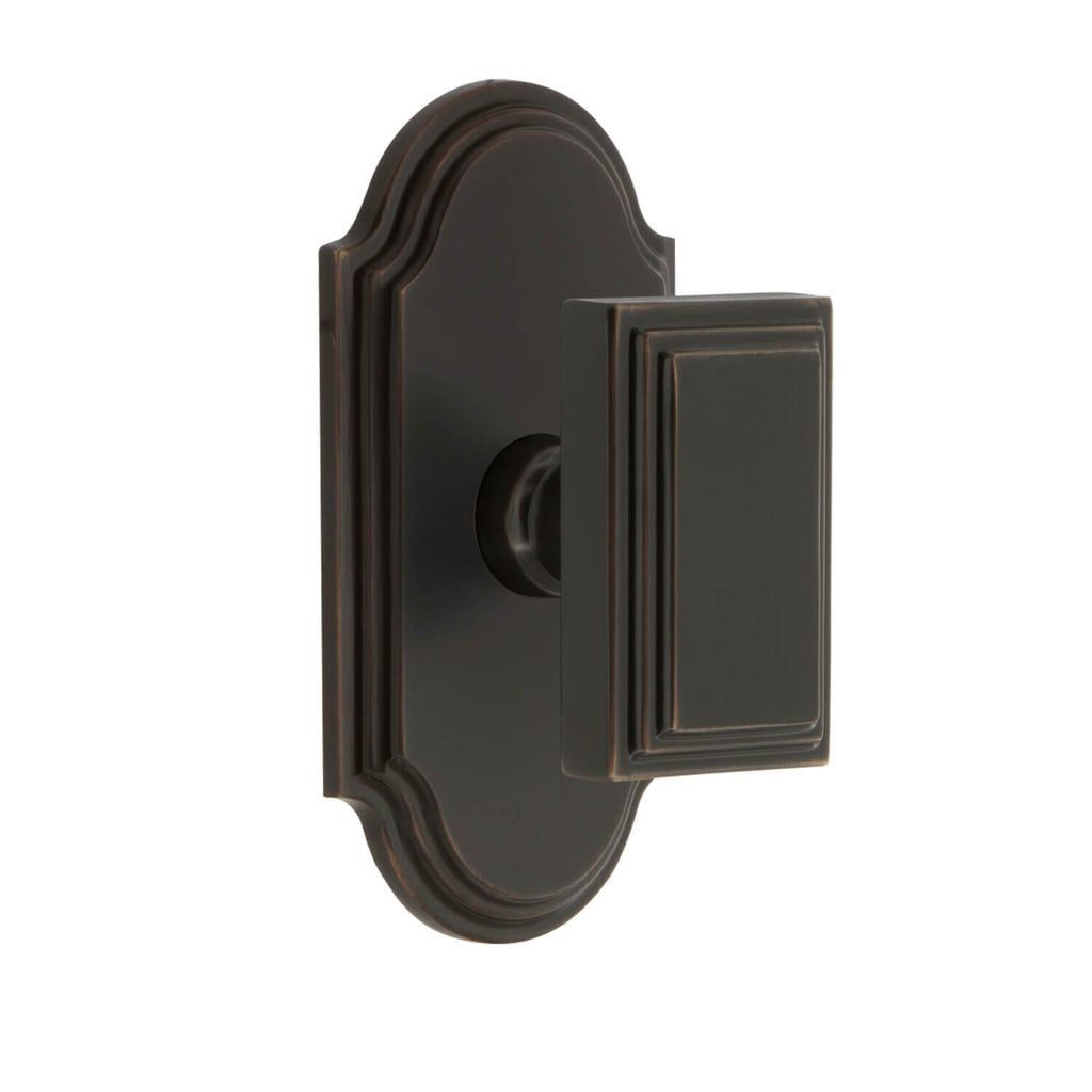 Arc Short Plate with Carré Knob in Timeless Bronze