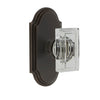 Arc Short Plate with Carré Crystal Knob in Timeless Bronze