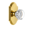 Arc Short Plate with Chambord Crystal Knob in Polished Brass