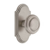 Arc Short Plate with Circulaire Knob in Satin Nickel