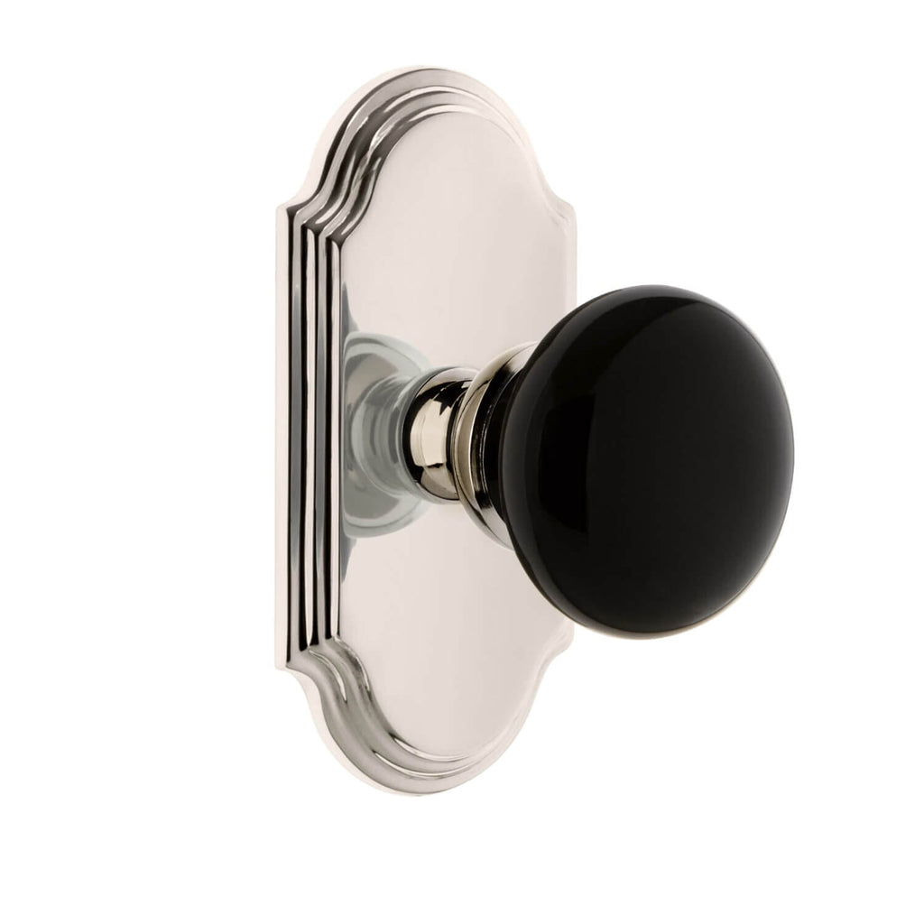 Arc Short Plate with Coventry Knob in Polished Nickel