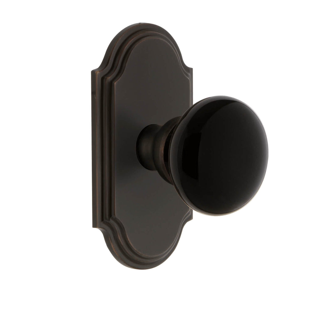 Arc Short Plate with Coventry Knob in Timeless Bronze