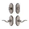 Arc Short Plate Entry Set with Bellagio Lever in Antique Pewter