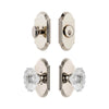 Arc Short Plate Entry Set with Biarritz Crystal Knob in Polished Nickel