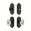 Arc Short Plate Entry Set with Biarritz Crystal Knob in Timeless Bronze