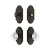 Arc Short Plate Entry Set with Bordeaux Crystal Knob in Timeless Bronze