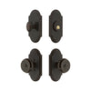 Arc Short Plate Entry Set with Bouton Knob in Timeless Bronze