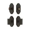 Arc Short Plate Entry Set with Carre Knob in Timeless Bronze