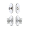 Arc Short Plate Entry Set with Carre Crystal Knob in Bright Chrome