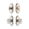 Arc Short Plate Entry Set with Chambord Crystal Knob in Polished Nickel