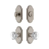 Arc Short Plate Entry Set with Chambord Crystal Knob in Satin Nickel