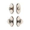 Arc Short Plate Entry Set with Circulaire Knob in Polished Nickel