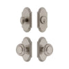 Arc Short Plate Entry Set with Circulaire Knob in Satin Nickel