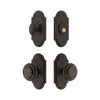 Arc Short Plate Entry Set with Circulaire Knob in Timeless Bronze