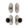 Arc Short Plate Entry Set with Coventry Knob in Satin Nickel