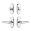 Arc Short Plate Entry Set with Carre Lever in Bright Chrome