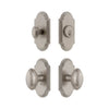 Arc Short Plate Entry Set with Eden Prairie Knob in Satin Nickel