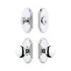 Arc Short Plate Entry Set with Fifth Avenue Knob in Bright Chrome