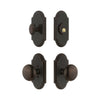 Arc Short Plate Entry Set with Fifth Avenue Knob in Timeless Bronze