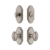 Arc Short Plate Entry Set with Grande Victorian Knob in Satin Nickel