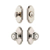 Arc Short Plate Entry Set with Parthenon Knob in Polished Nickel