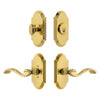 Arc Short Plate Entry Set with Portofino Lever in Lifetime Brass