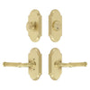 Arc Short Plate Entry Set with Soleil Lever in Satin Brass