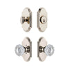 Arc Short Plate Entry Set with Versailles Crystal Knob in Polished Nickel