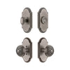 Arc Short Plate Entry Set with Windsor Knob in Antique Pewter