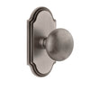 Arc Short Plate with Fifth Avenue Knob in Antique Pewter