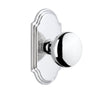 Arc Short Plate with Fifth Avenue Knob in Bright Chrome