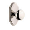 Arc Short Plate with Fifth Avenue Knob in Polished Nickel