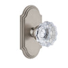 Arc Short Plate with Fontainebleau Crystal Knob in Satin Nickel