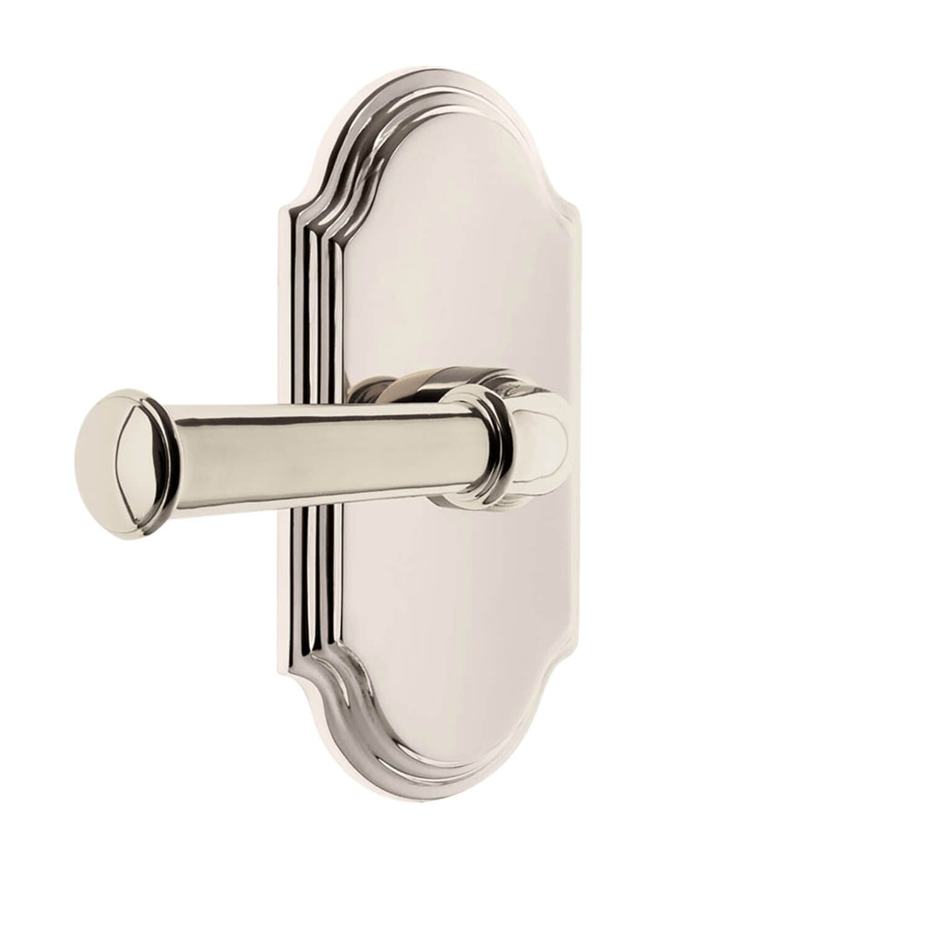 Arc Short Plate with Georgetown Lever in Polished Nickel