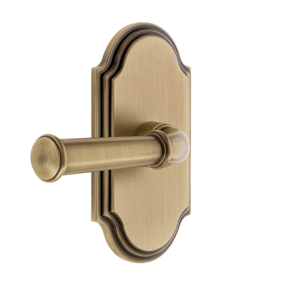 Arc Short Plate with Georgetown Lever in Vintage Brass