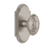 Arc Short Plate with Grande Victorian Knob in Satin Nickel