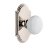 Arc Short Plate with Hyde Park Knob in Polished Nickel