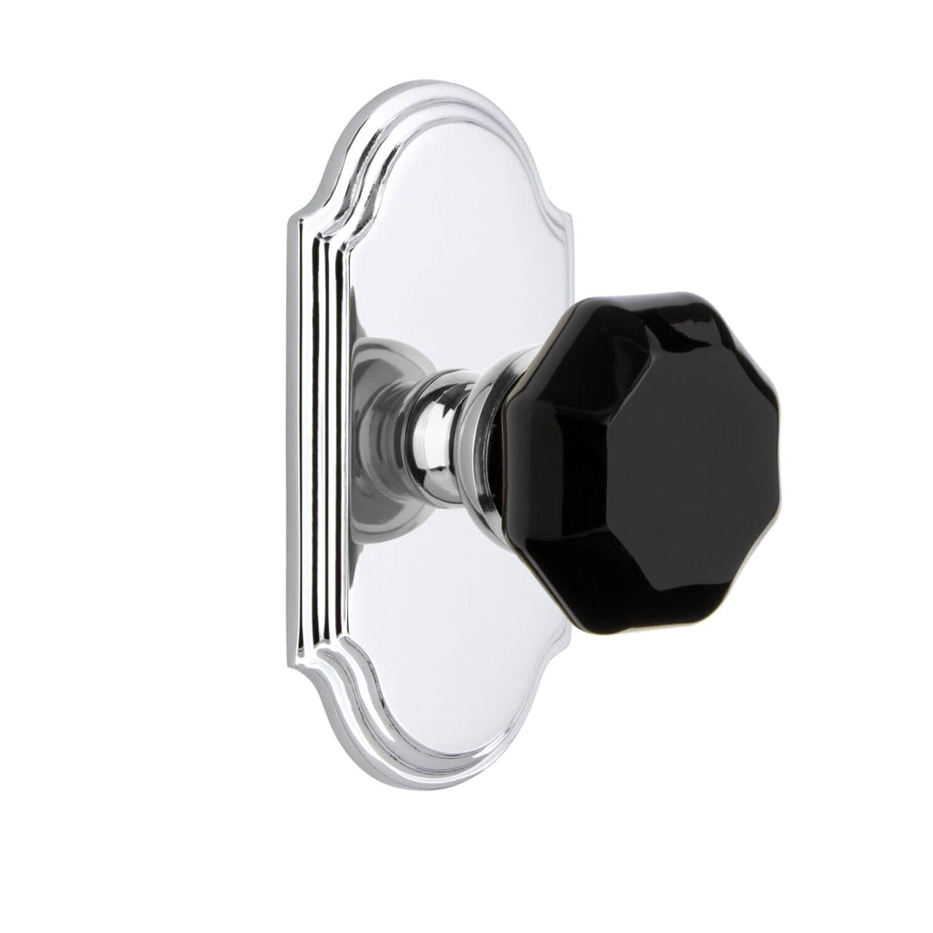Arc Short Plate with Lyon Knob in Bright Chrome