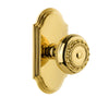 Arc Short Plate with Parthenon Knob in Polished Brass