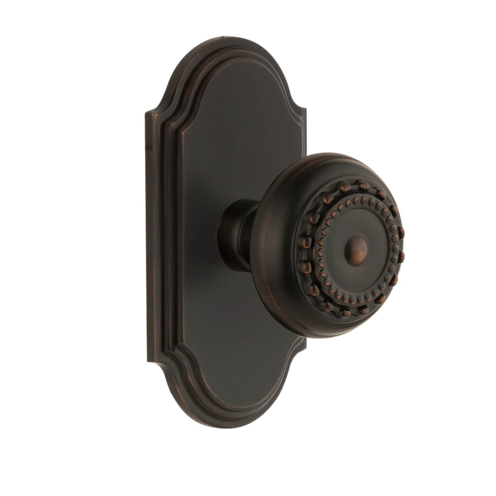 Arc Short Plate with Parthenon Knob in Timeless Bronze