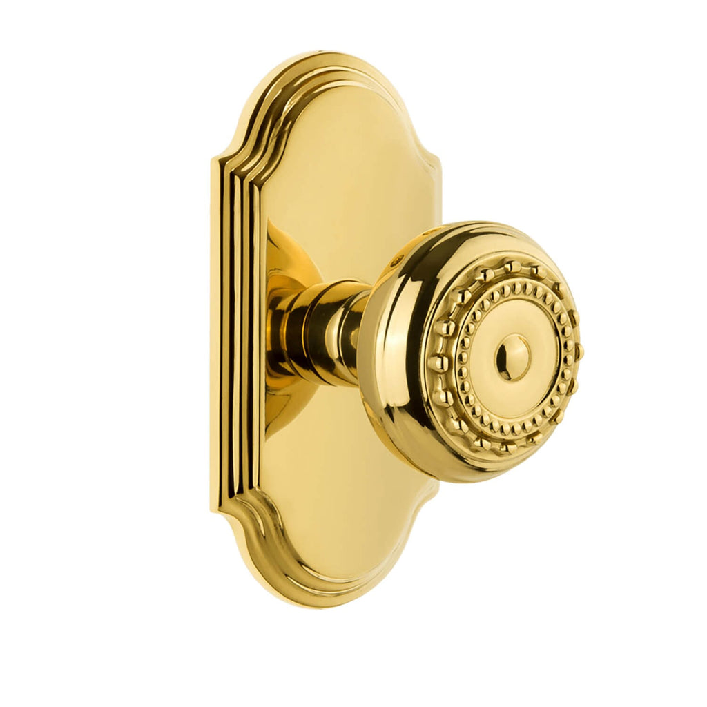 Arc Short Plate with Parthenon Knob in Lifetime Brass