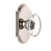 Arc Short Plate with Provence Crystal Knob in Polished Nickel