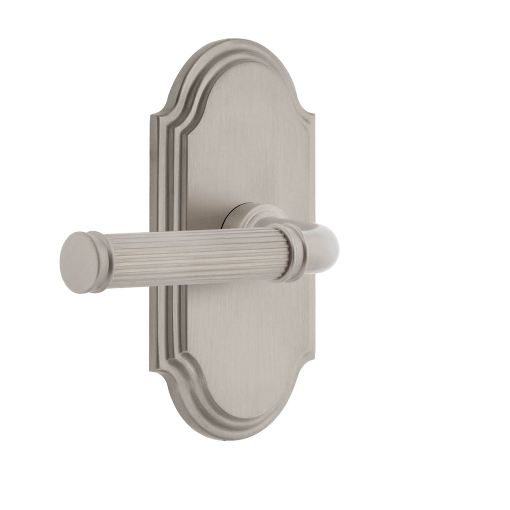 Arc Short Plate with Soleil Lever in Satin Nickel