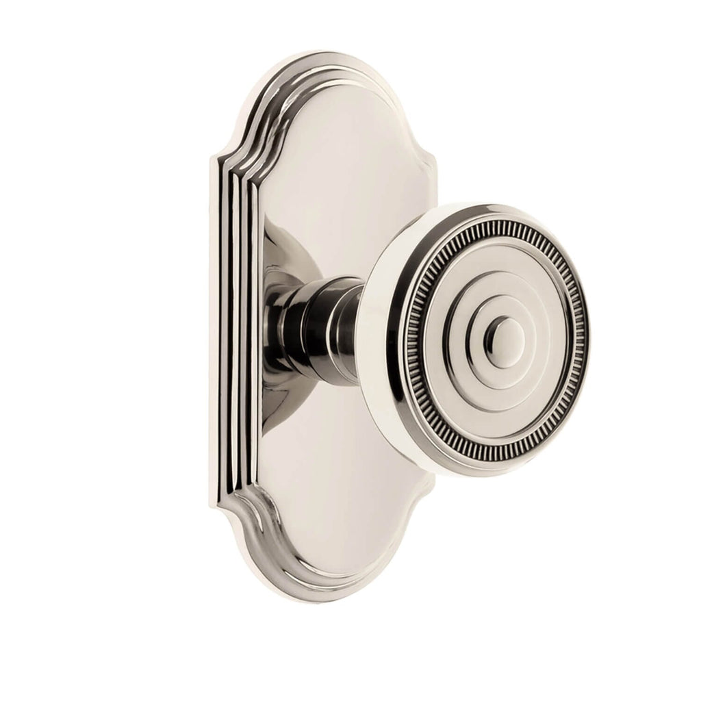 Arc Short Plate with Soleil Knob in Polished Nickel